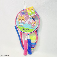 РАКЕТКИ ДЛЯ БАДМИНТОНА С 3 -МЯ ВОЛАНАМИ,СЕТКА,23*45СМ купить оптом и в розницу на базе игрушек