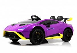 Детский электромобиль Lamborghini Huracan STO (E888EE) желто-фиолетовый купить оптом и в розницу на базе игрушек