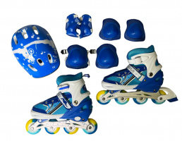 НАБОР РОЛИКИ,ЗАЩИТА,ШЛЕМ,ЦВЕТ СИНИЙ, РАЗМ 35-38 купить оптом и в розницу НАБОР РОЛИКИ,ЗАЩИТА,ШЛЕМ,ЦВЕТ СИНИЙ, РАЗМ 35-38 купить оптом и в розницу на базе игрушек