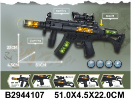 АВТОМАТ НА БАТАР.,СВЕТ,РЕАЛИСТИЧН. ЗВУК,ПАКЕТ 51*4,5*22СМ купить оптом и в розницу на базе игрушек