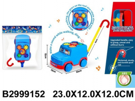 Каталка на палочке Машинка, звуковые эффекты, шестерёнки, в/п 23*12*12 см купить оптом и в розницу на базе игрушек