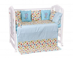 Комплект в кроватку Polini kids Собачки 5 предметов, 120х60, бирюзовый купить оптом и в розницу на базе игрушек