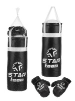 Боксерский набор STAR TEAM ?3 большой, цвет черный, вес: груша 4 кг, перчатки 200 гр, в сетке купить оптом и в розницу на базе игрушек