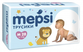 Подгузники-трусики детские Mepsi М size (28шт.) купить оптом и в розницу на базе игрушек