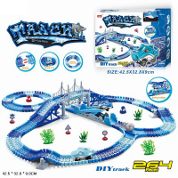 ТРАК ГИБКИЙ С АКУЛОЙ-МАШИНКОЙ НА БАТ.,264ДЕТ.,КОР. 42,5*32,8*9СМ купить оптом и в розницу на базе игрушек